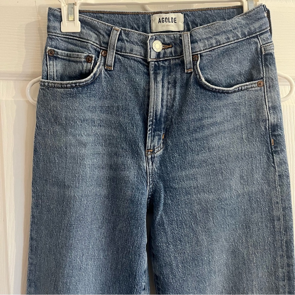 AGOLDE Jeans Harper Flash Medium Wash Denim Straight Leg size 23 - Picture 3 of 10